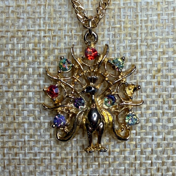 Jewelry - 14K Gold Filled Peacock Tree Of Life Vintage Necklace